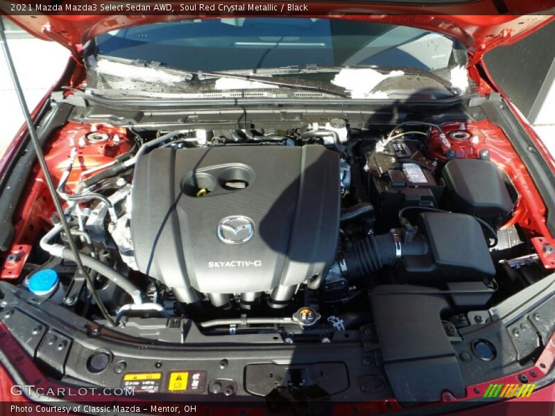 Soul Red Crystal Metallic / Black 2021 Mazda Mazda3 Select Sedan AWD