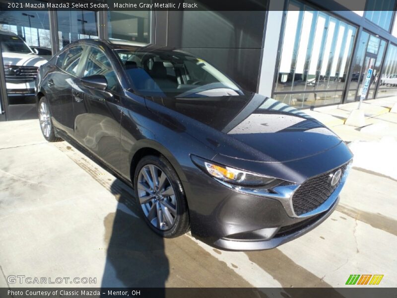 Machine Gray Metallic / Black 2021 Mazda Mazda3 Select Sedan