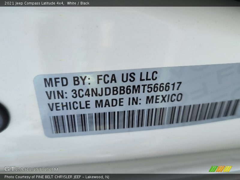 White / Black 2021 Jeep Compass Latitude 4x4