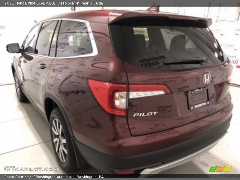 Deep Scarlet Pearl / Beige 2021 Honda Pilot EX-L AWD