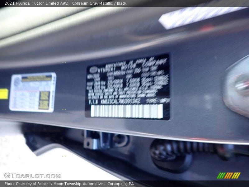 Coliseum Gray Metallic / Black 2021 Hyundai Tucson Limited AWD