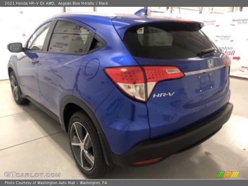 Aegean Blue Metallic / Black 2021 Honda HR-V EX AWD