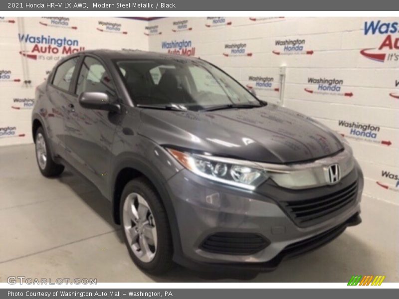 Modern Steel Metallic / Black 2021 Honda HR-V LX AWD