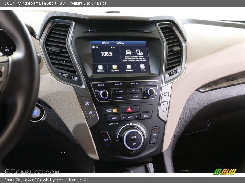 Twilight Black / Beige 2017 Hyundai Santa Fe Sport FWD