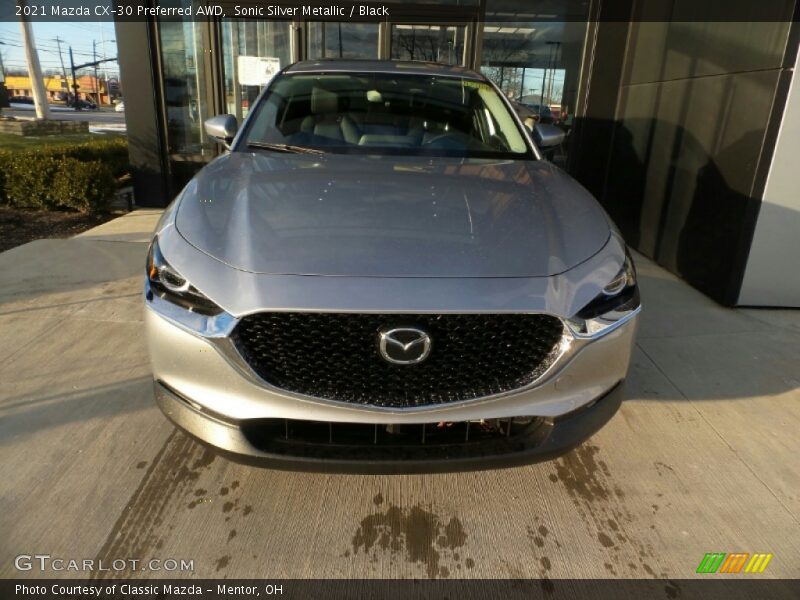 Sonic Silver Metallic / Black 2021 Mazda CX-30 Preferred AWD