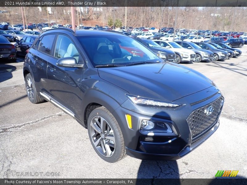 Thunder Gray / Black 2021 Hyundai Kona Limited AWD