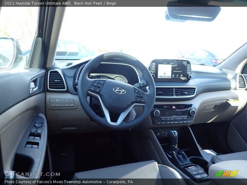 Black Noir Pearl / Beige 2021 Hyundai Tucson Ulitimate AWD