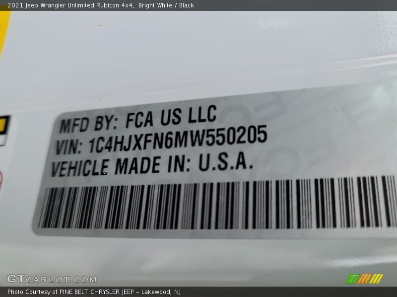 Bright White / Black 2021 Jeep Wrangler Unlimited Rubicon 4x4