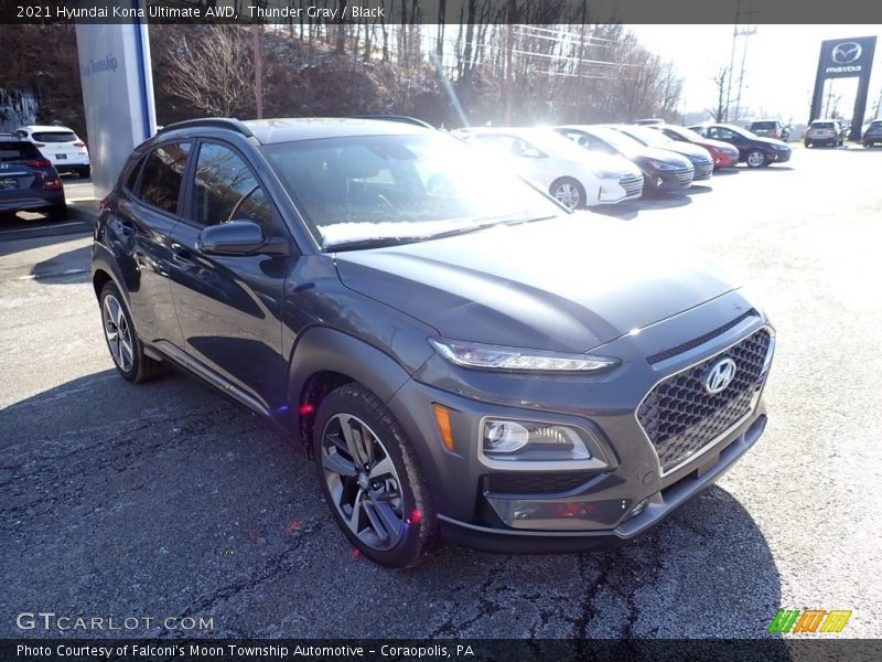 Thunder Gray / Black 2021 Hyundai Kona Ultimate AWD