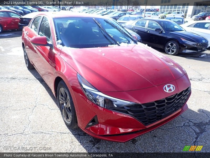 Scarlet Red Pearl / Black 2021 Hyundai Elantra SEL
