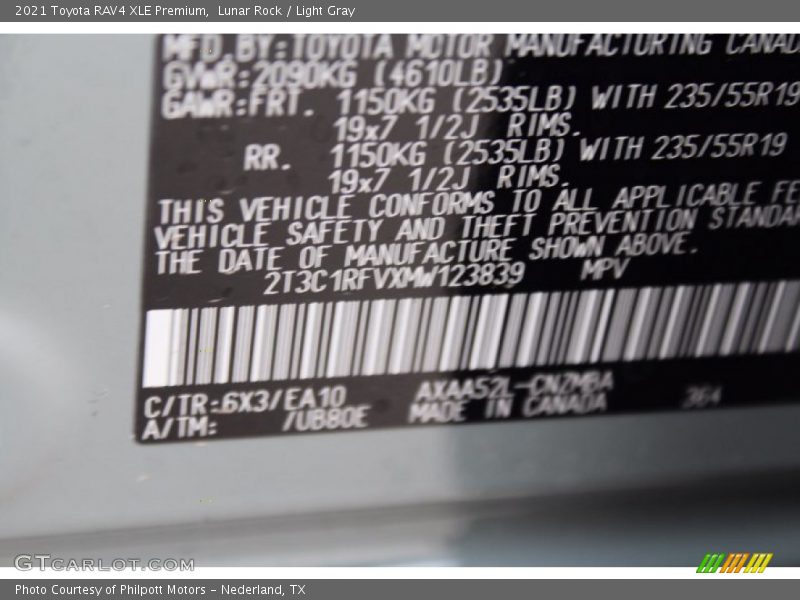 Lunar Rock / Light Gray 2021 Toyota RAV4 XLE Premium