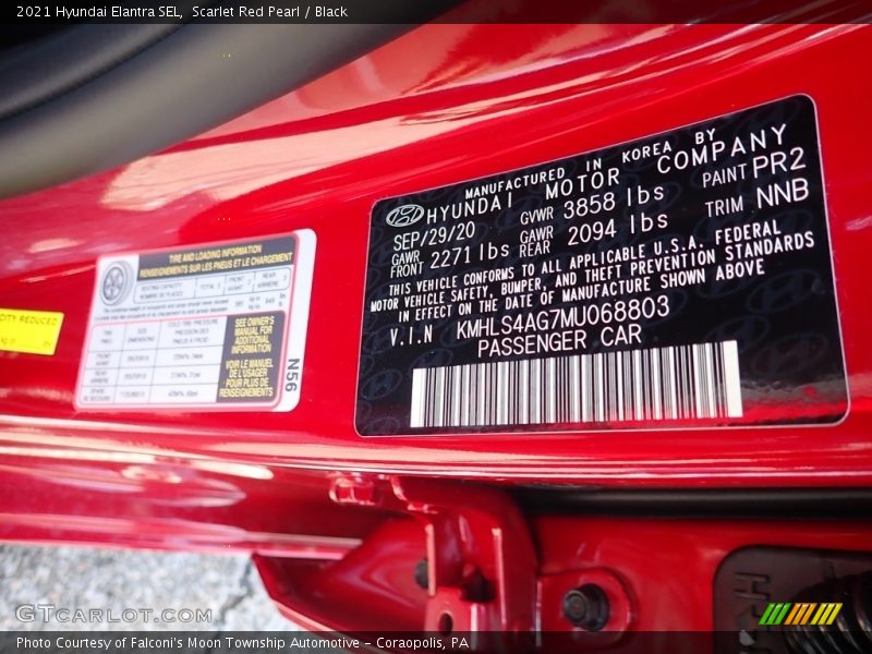 Scarlet Red Pearl / Black 2021 Hyundai Elantra SEL