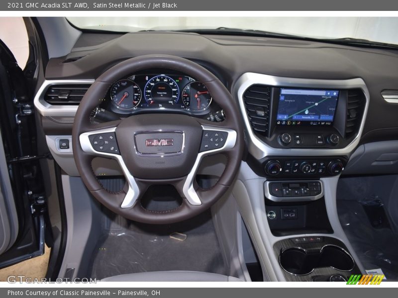 Satin Steel Metallic / Jet Black 2021 GMC Acadia SLT AWD