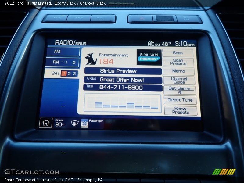 Ebony Black / Charcoal Black 2012 Ford Taurus Limited