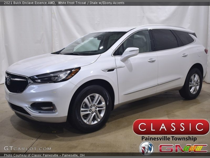 White Frost Tricoat / Shale w/Ebony Accents 2021 Buick Enclave Essence AWD