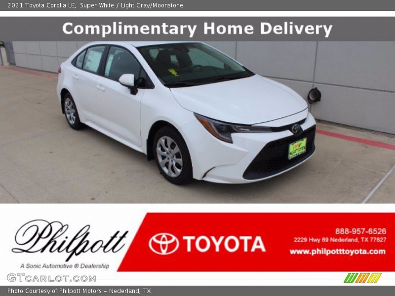 Super White / Light Gray/Moonstone 2021 Toyota Corolla LE