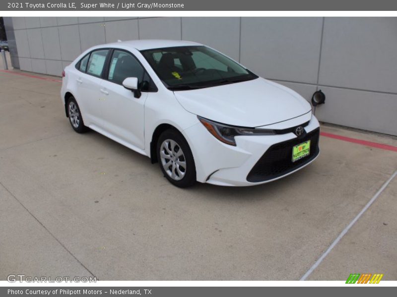 Super White / Light Gray/Moonstone 2021 Toyota Corolla LE