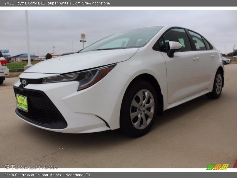 Super White / Light Gray/Moonstone 2021 Toyota Corolla LE