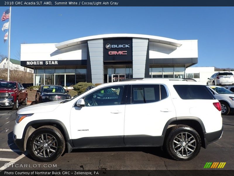 Summit White / Cocoa/Light Ash Gray 2018 GMC Acadia SLT AWD