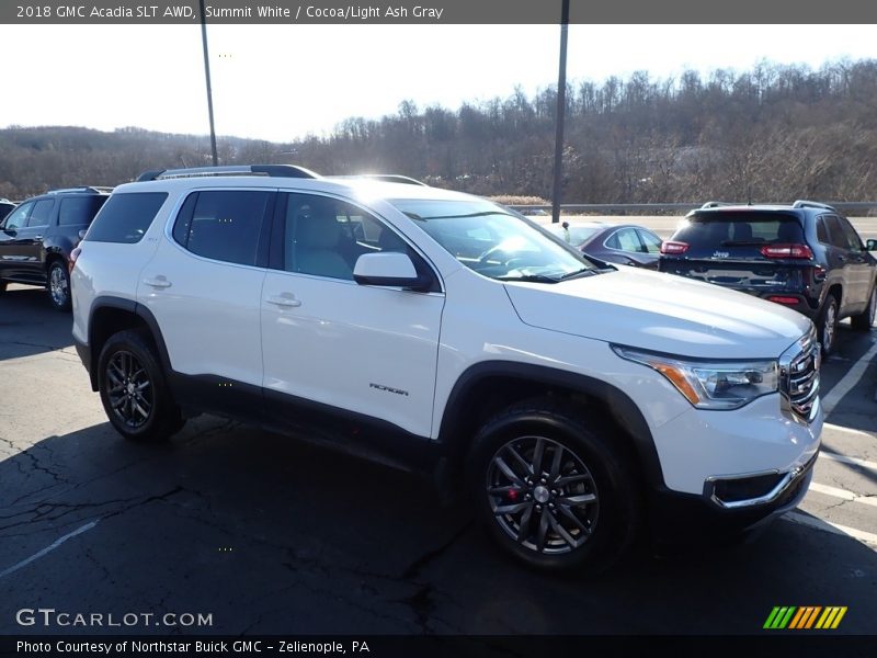 Summit White / Cocoa/Light Ash Gray 2018 GMC Acadia SLT AWD