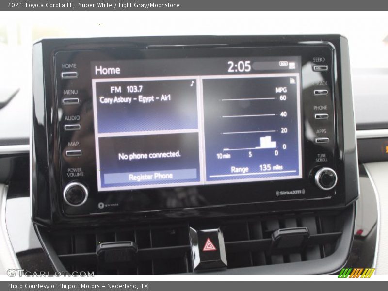 Super White / Light Gray/Moonstone 2021 Toyota Corolla LE