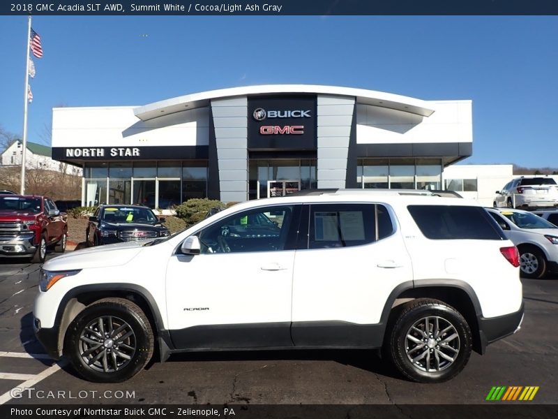 Summit White / Cocoa/Light Ash Gray 2018 GMC Acadia SLT AWD