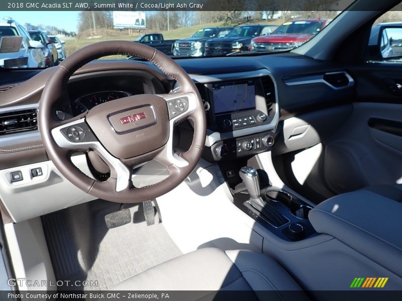 Summit White / Cocoa/Light Ash Gray 2018 GMC Acadia SLT AWD