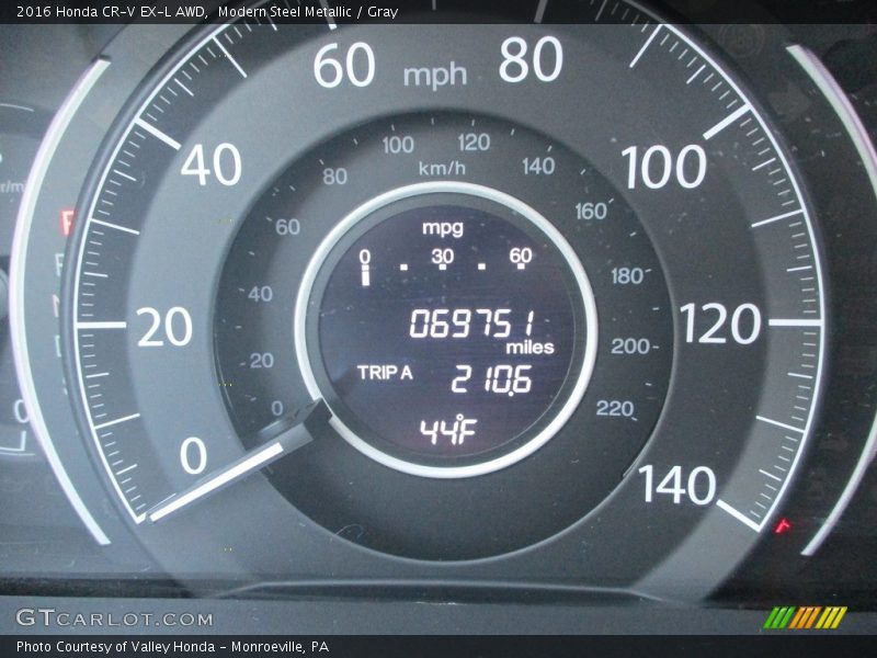 Modern Steel Metallic / Gray 2016 Honda CR-V EX-L AWD