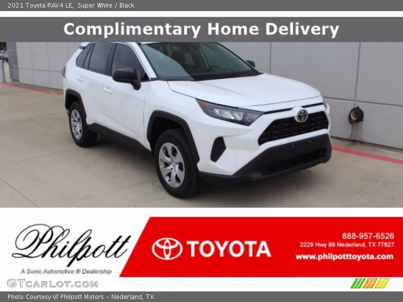 Super White / Black 2021 Toyota RAV4 LE