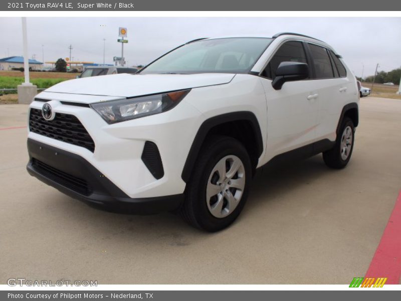 Super White / Black 2021 Toyota RAV4 LE