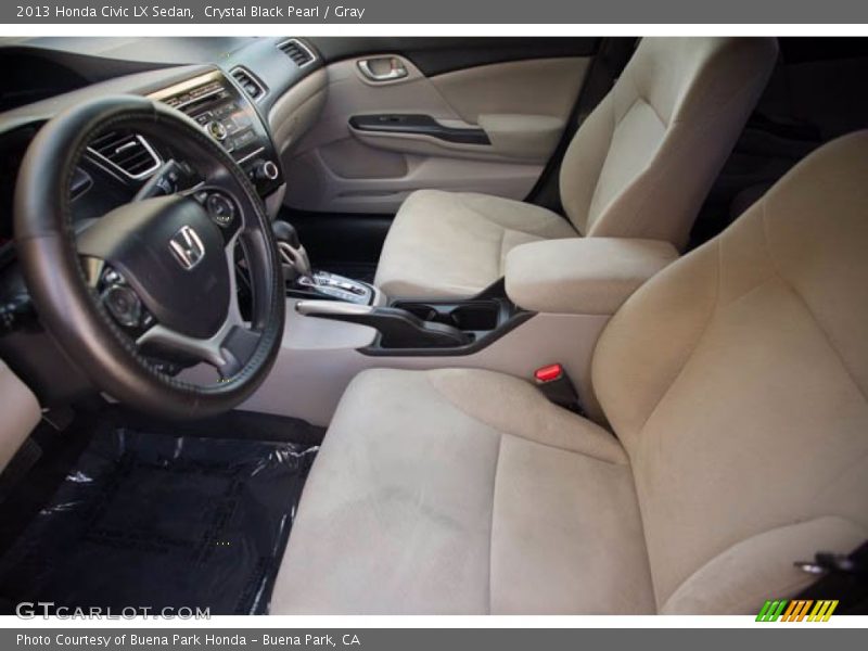 Crystal Black Pearl / Gray 2013 Honda Civic LX Sedan