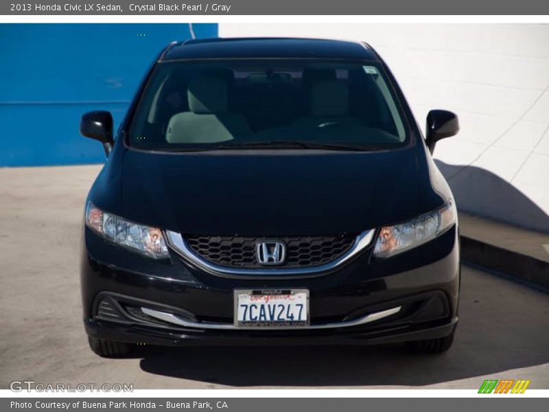 Crystal Black Pearl / Gray 2013 Honda Civic LX Sedan