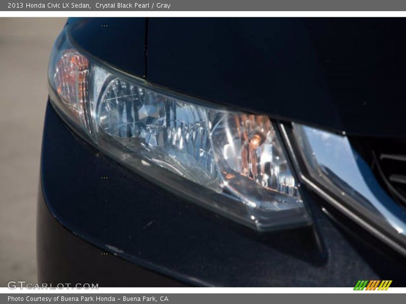 Crystal Black Pearl / Gray 2013 Honda Civic LX Sedan