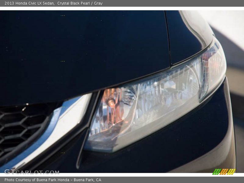 Crystal Black Pearl / Gray 2013 Honda Civic LX Sedan
