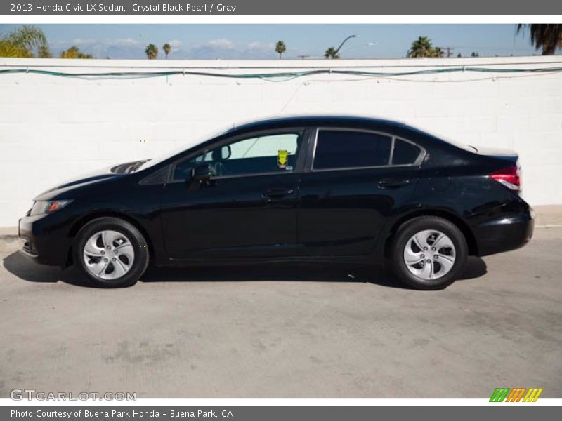Crystal Black Pearl / Gray 2013 Honda Civic LX Sedan