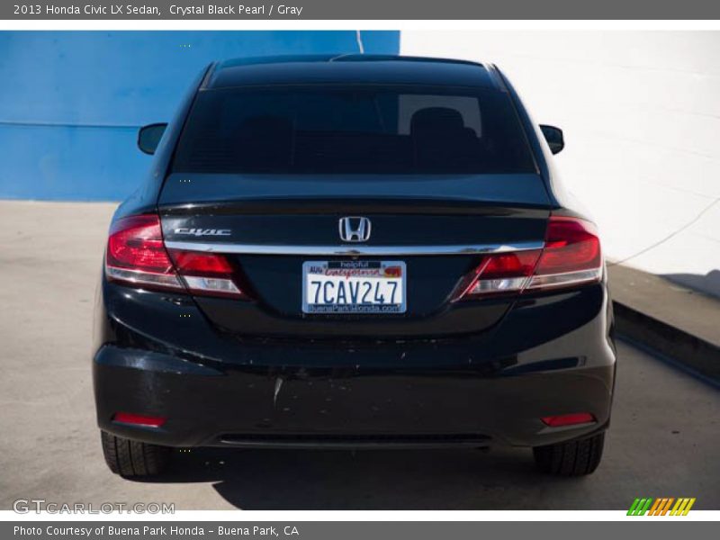 Crystal Black Pearl / Gray 2013 Honda Civic LX Sedan
