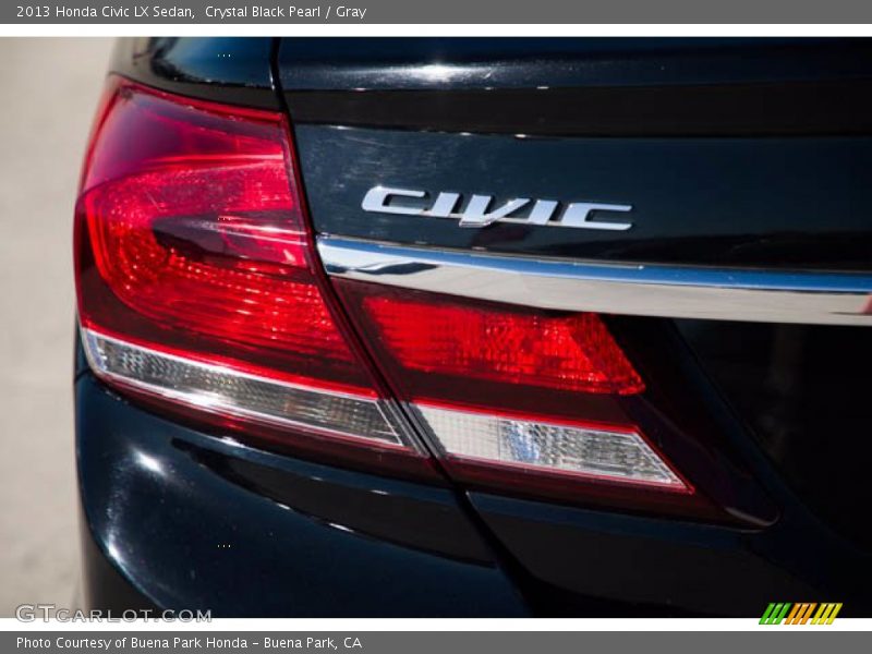 Crystal Black Pearl / Gray 2013 Honda Civic LX Sedan