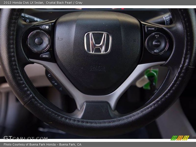 Crystal Black Pearl / Gray 2013 Honda Civic LX Sedan