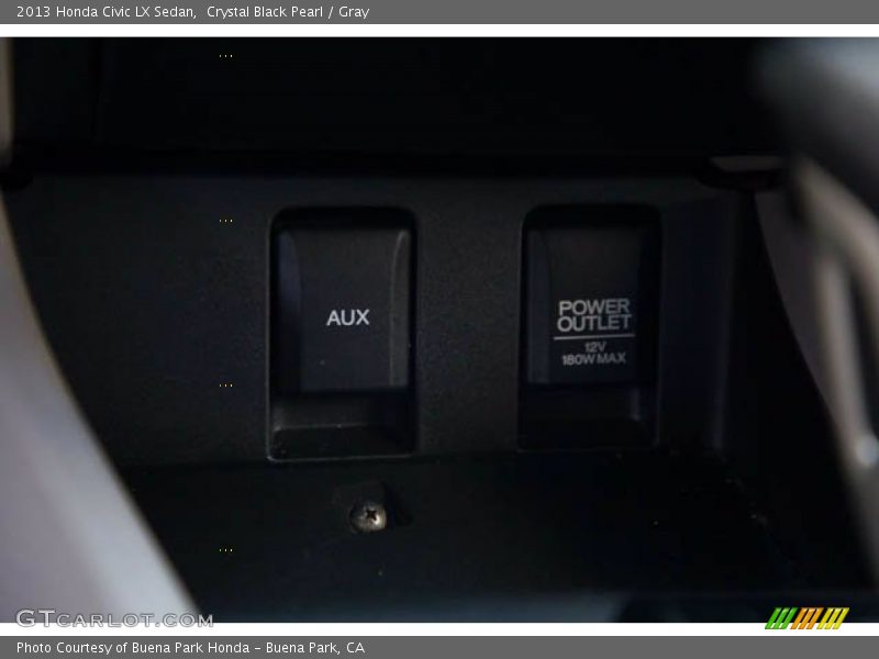 Crystal Black Pearl / Gray 2013 Honda Civic LX Sedan