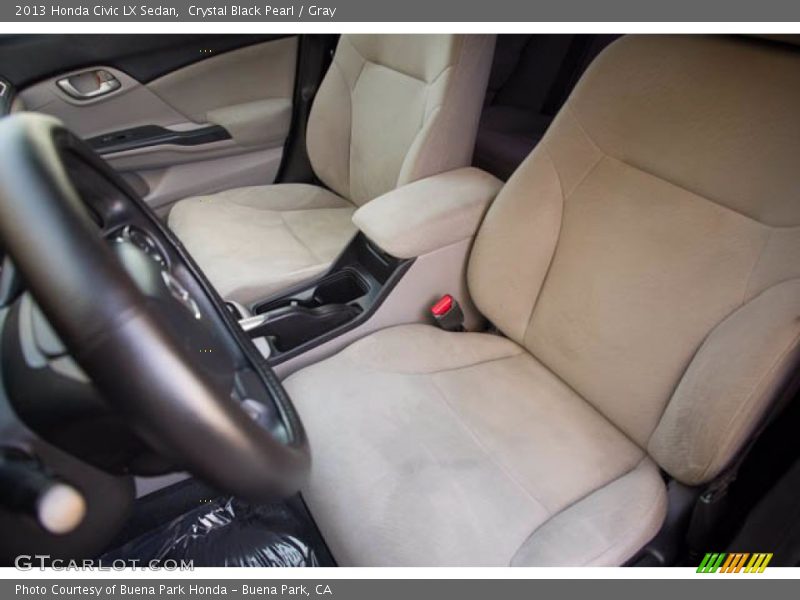 Crystal Black Pearl / Gray 2013 Honda Civic LX Sedan