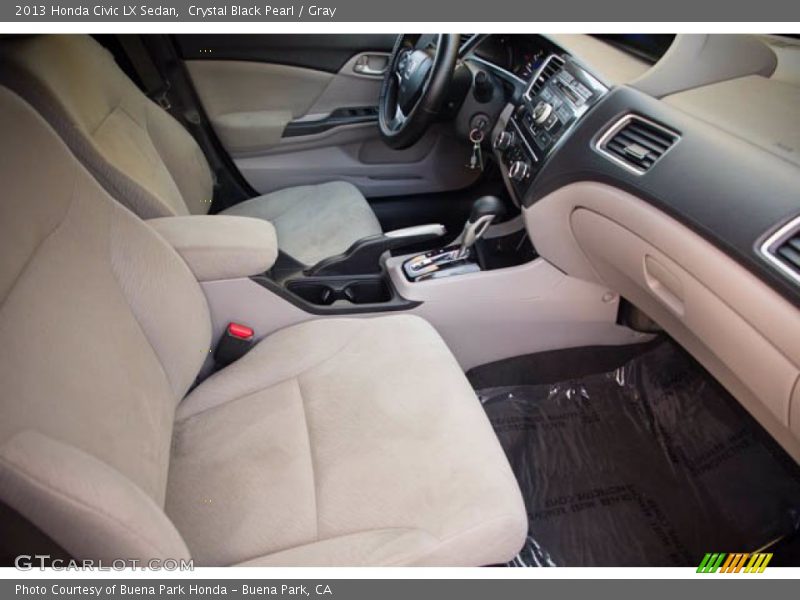 Crystal Black Pearl / Gray 2013 Honda Civic LX Sedan