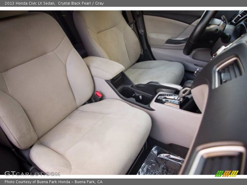 Crystal Black Pearl / Gray 2013 Honda Civic LX Sedan