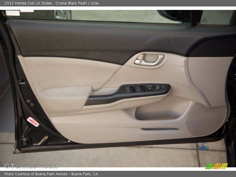Crystal Black Pearl / Gray 2013 Honda Civic LX Sedan