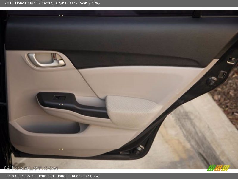 Crystal Black Pearl / Gray 2013 Honda Civic LX Sedan