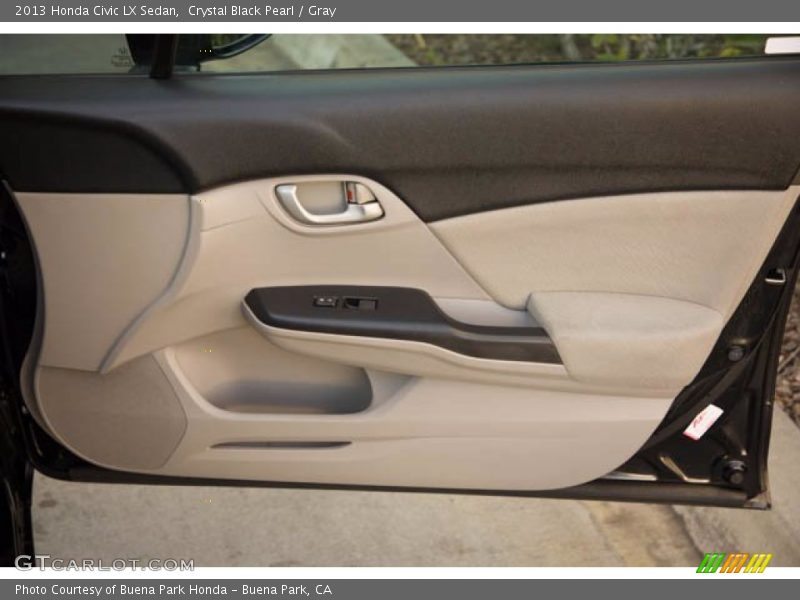 Crystal Black Pearl / Gray 2013 Honda Civic LX Sedan