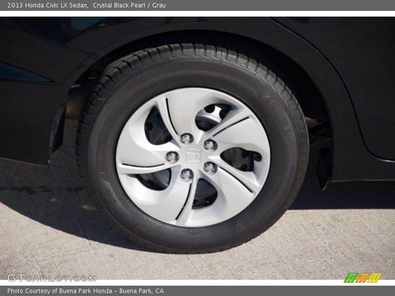 Crystal Black Pearl / Gray 2013 Honda Civic LX Sedan