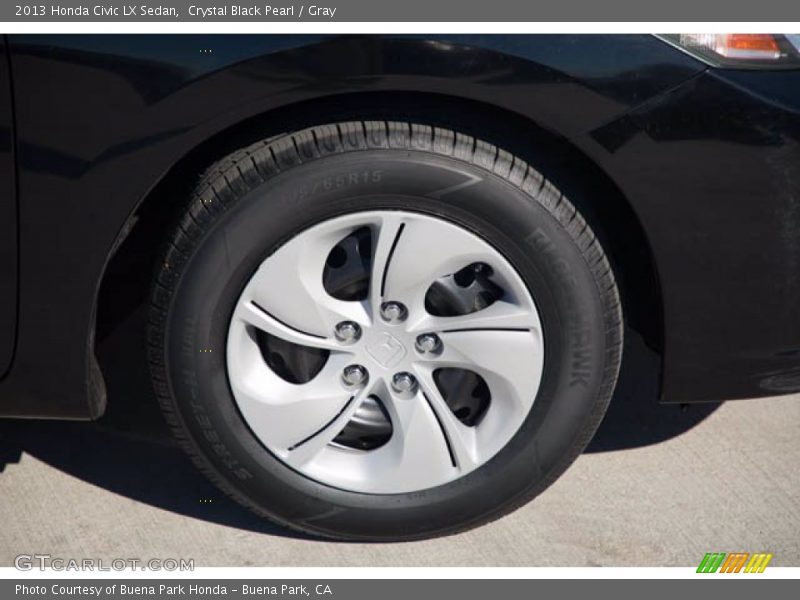 Crystal Black Pearl / Gray 2013 Honda Civic LX Sedan