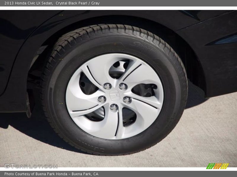 Crystal Black Pearl / Gray 2013 Honda Civic LX Sedan