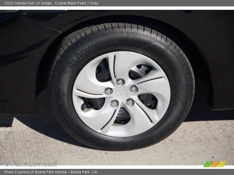 Crystal Black Pearl / Gray 2013 Honda Civic LX Sedan