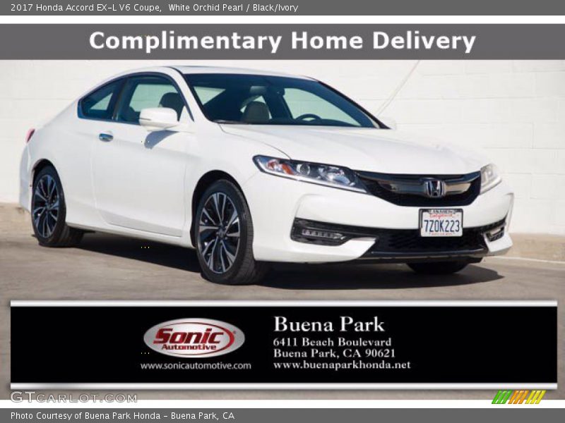 White Orchid Pearl / Black/Ivory 2017 Honda Accord EX-L V6 Coupe